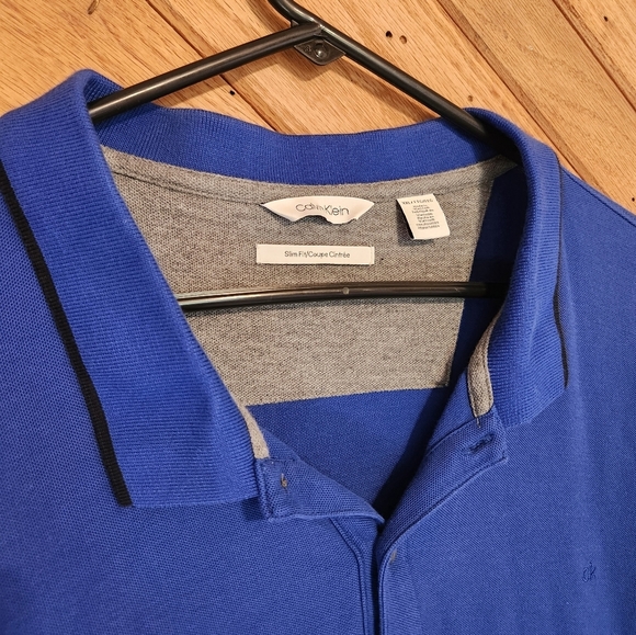 Calvin Klein Slim Fit XXL blue polo - Picture 2 of 12